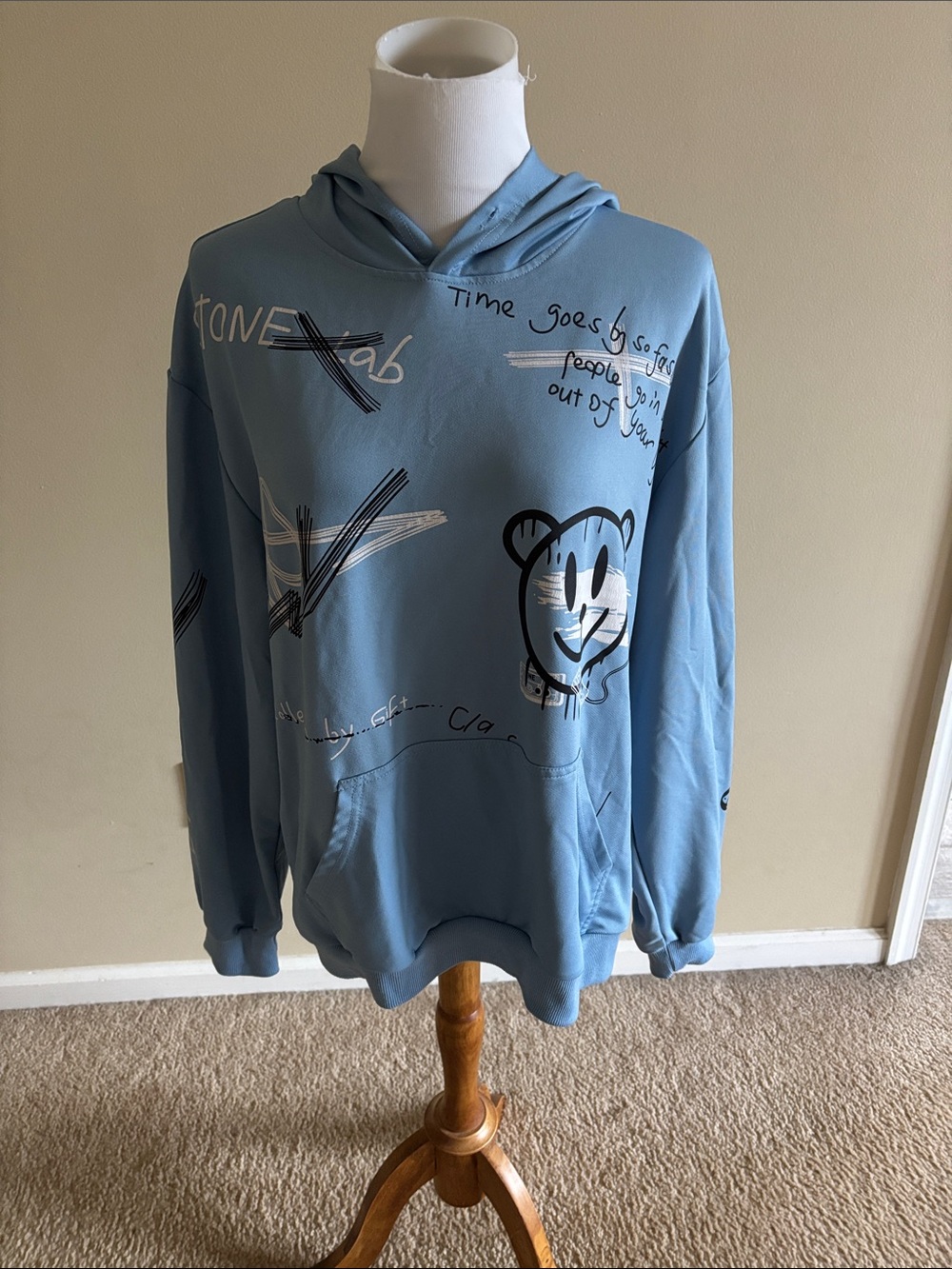 Blue Graphic Hoodie Sweatshirt